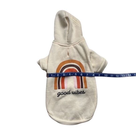 Heart To Tail Dog Cream Short Sleeve Good Vibes Rainbow Pet Sweatshirt  S NWOT - Picture 5 of 6